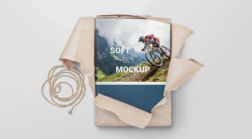 Kapaklı Kitap Photoshop PSD Mockup Şablonu