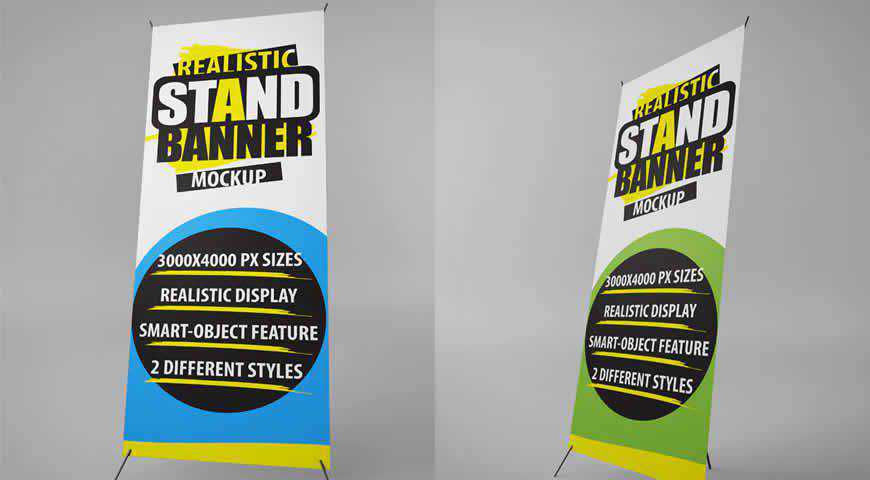 Stand Banner Photoshop PSD Mockup Şablonu