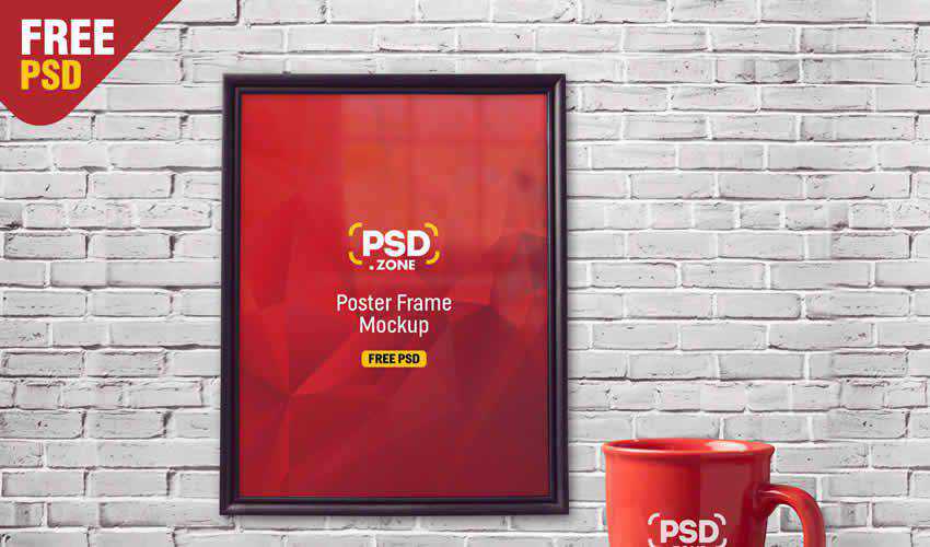 杯子 psd photoshop 框架海報樣機模板可編輯傳單