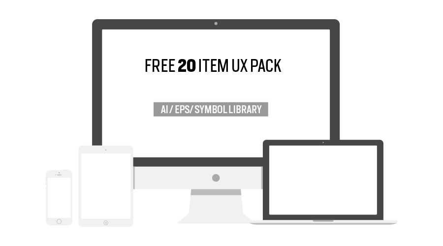 UX Device Pack 免费线框模板 Illustrator AI EPS 格式
