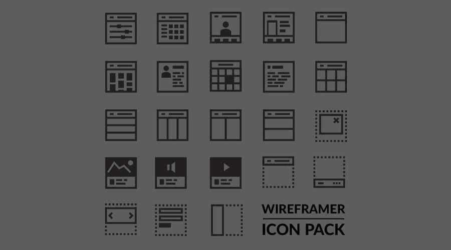 Wireframer Icon Pack 免费线框模板 SVG 格式