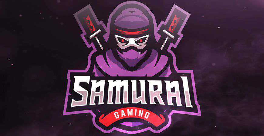 Samurai Gaming Sport 로고 템플릿 게이머 비디오 게임