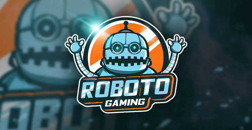 Roboto 게임 마스코트 Esport 로고 템플릿 게이머 비디오 게임