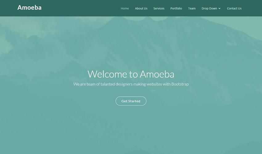 Agencias gratuitas creativas de plantilla plana de una página de Amoeba bootstrap