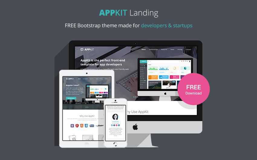 Plantilla de página de destino de Bootstrap gratis AppKit