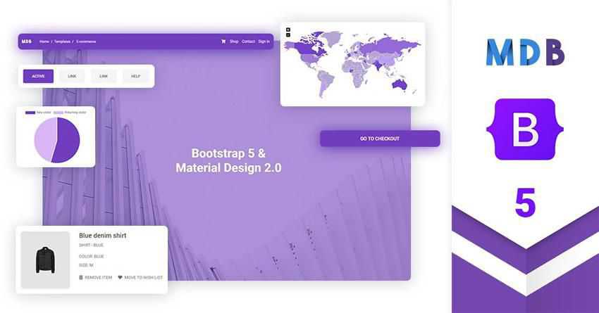 Material Design Plantilla de tema Bootstrap gratis