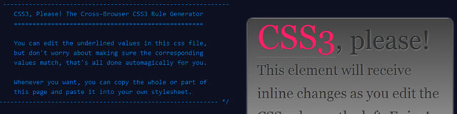 Bitte CSS3! Der Cross-Browser-CSS3-Regelgenerator