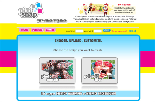 PixiSnapはあなたの画像を素晴らしい写真モザイクと創造的なポラロイドファイルに変えます