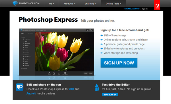 Photoshop Express bearbeitet Ihre Bilder unterwegs