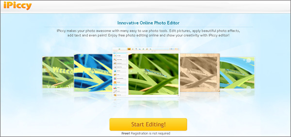 iPiccy este un instrument gratuit de editare a fotografiilor online, care nu solicită înregistrarea