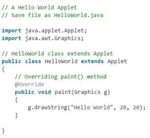 Applet in Java - Schermata 1