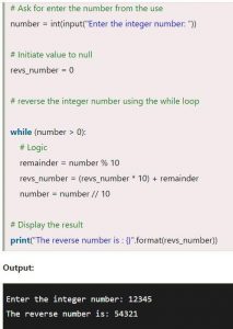 Invertire un numero in Python - immagine 1