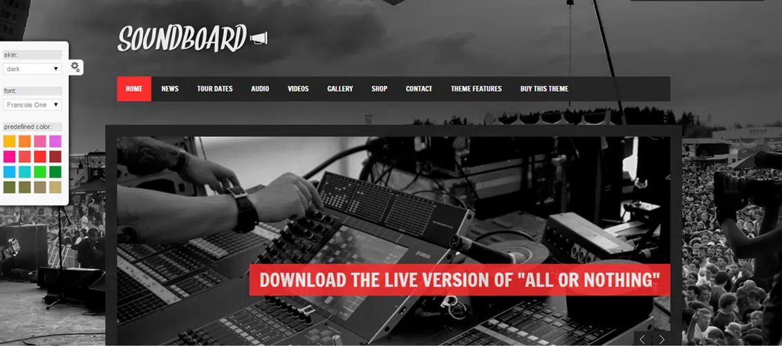 Soundboard - un thème WordPress Premium Music