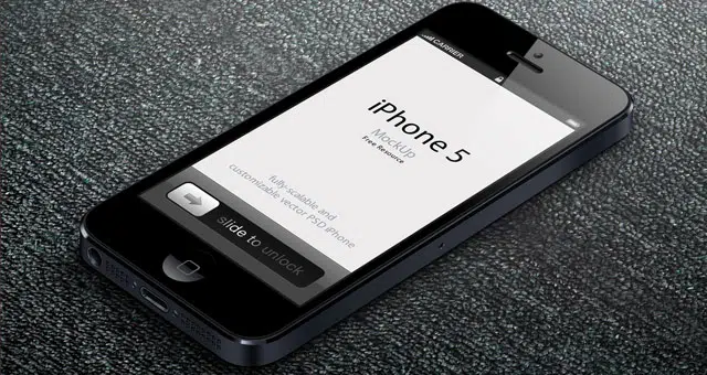 3D Görünüm iPhone 5 Psd Vektör Mockup