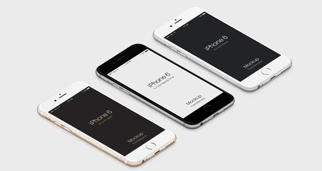 3D вид iPhone 6 Psd Векторный макет