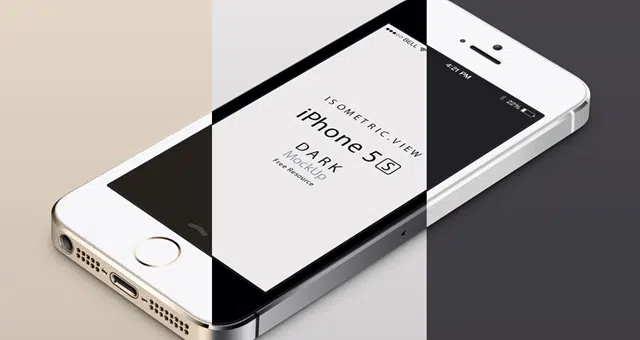 3D 查看 iPhone 5S Psd 矢量样机