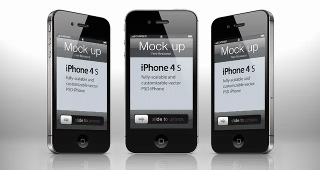 Modello di mockup vettoriale per iPhone 4s Psd