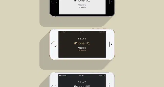 iPhone 5S Psd Плоский дизайн Мокап