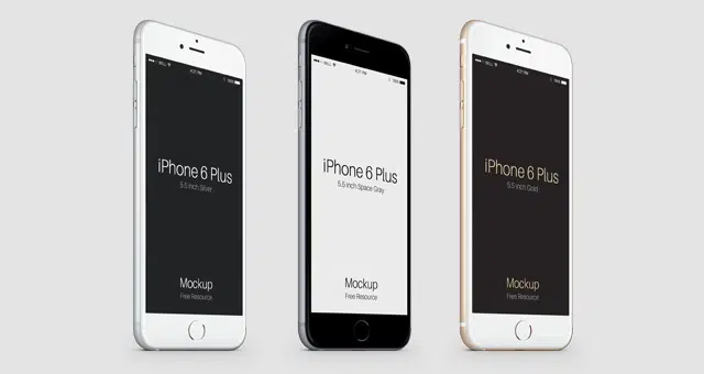 3-4 iPhone 6 Plus Psd Vector نموذج بالحجم الطبيعي