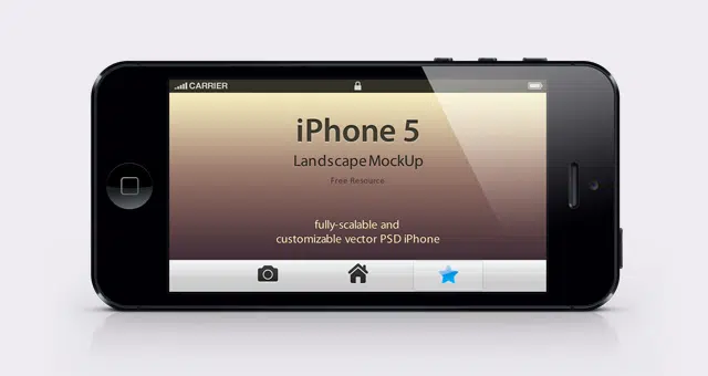 iPhone5Psdランドスケープモックアップ