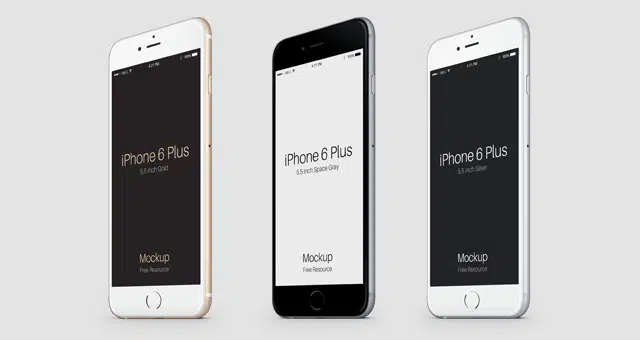 3-4 iPhone 6 Plus Psd Vektör Mockup 2