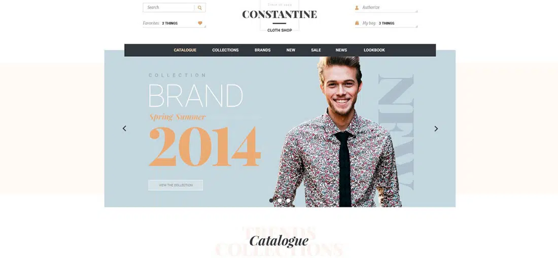 Thèmes du site Web de Constantine Fashion Retail