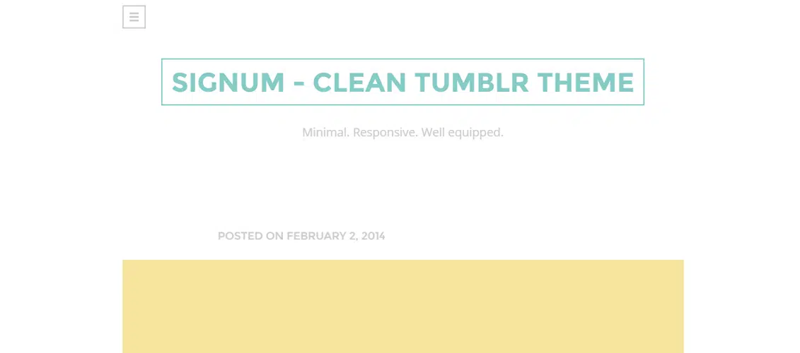 SIGNUM - Tema Tumblr pulito e reattivo