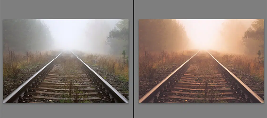 Lightroom-Voreinstellung für warmen Nebel