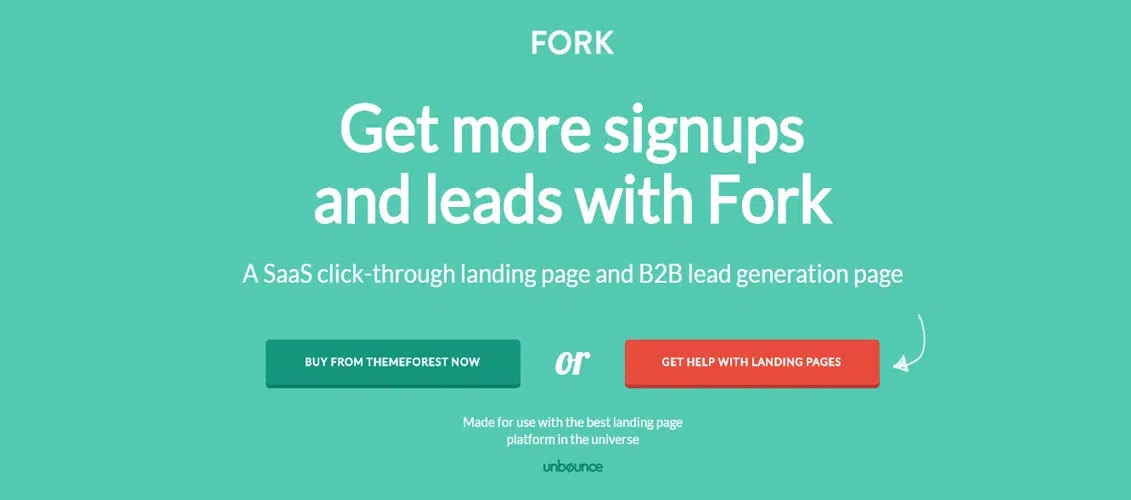 FORK - เทมเพลต Unbounce