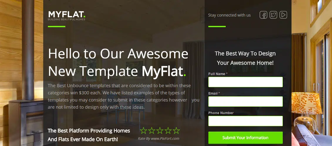 MYFLAT - Șablon imobiliar Unbounce