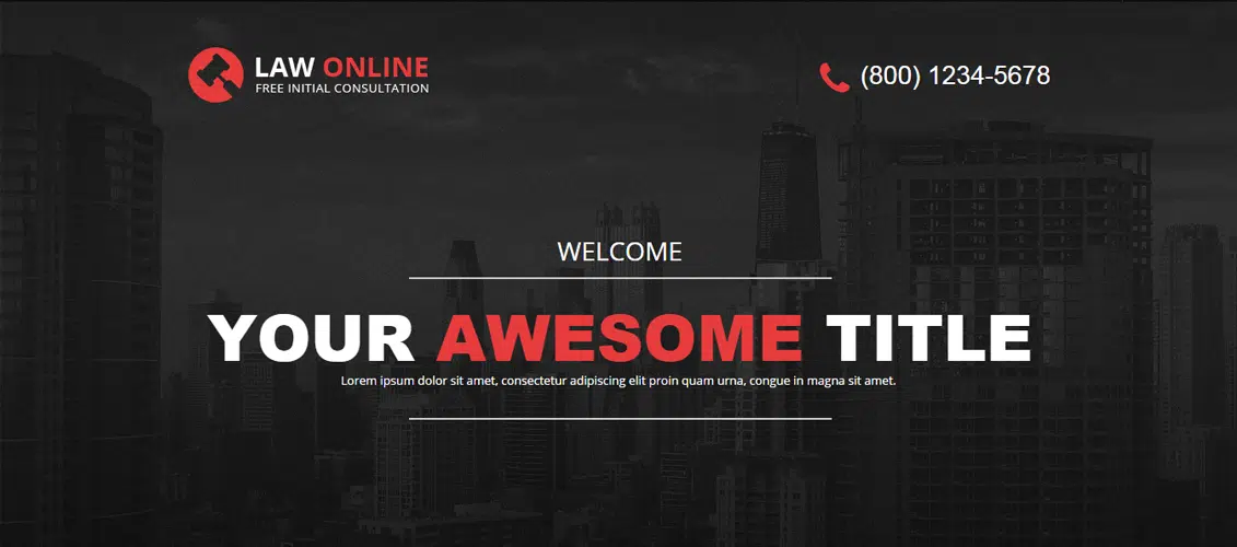 Law Online Unbounce Template