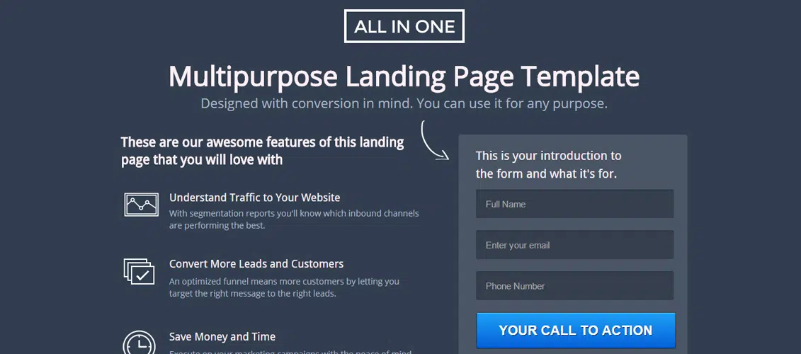 เทมเพลตหน้า Landing Page อเนกประสงค์ทั้งหมดในที่เดียว