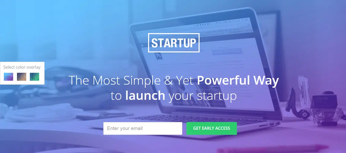 Unbounce Landing Page Template für Startups