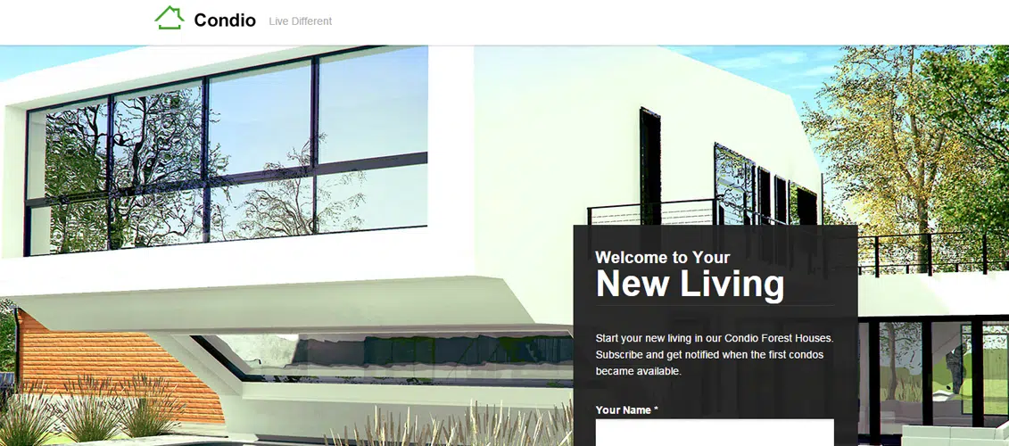 Condio - Unbounce 的房地產登陸頁面