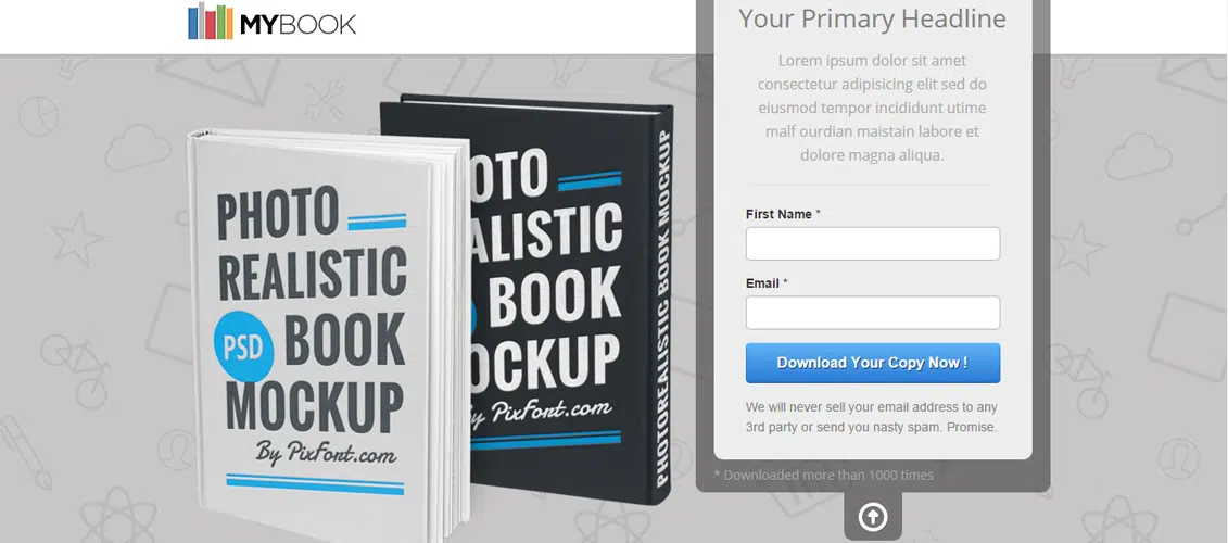 MYBook - Unbounce ebook Landing page