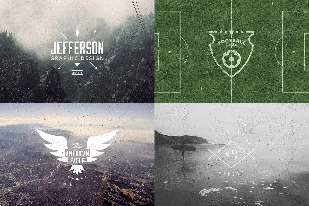 4 Logos Vintage PSD Gratis