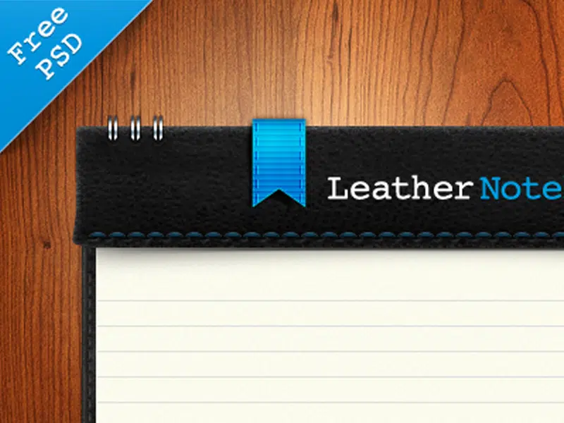 Carnet de notes en cuir PSD Freebie