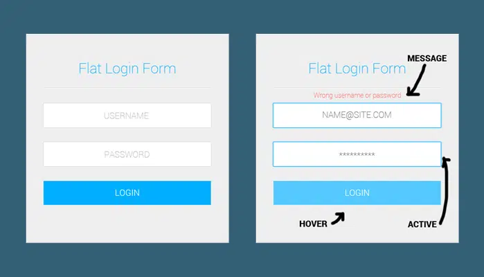 Formular de conectare color plat PSD gratuit