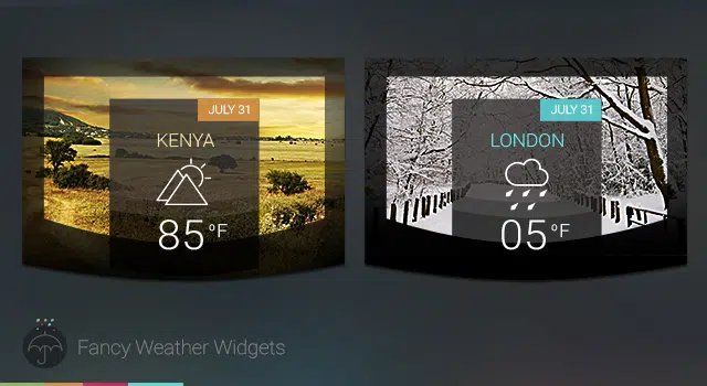 Widgets météo fantaisie PSD gratuit