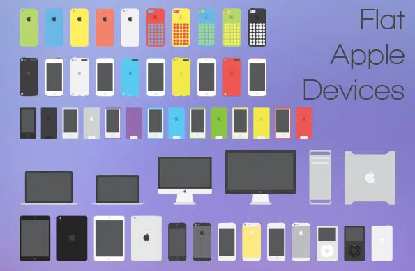 Apple Flat Devices Pack ฟรี PSD