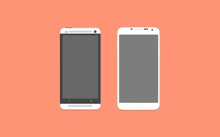 HTC One＆SamsungGalaxyS4電話モックアップ無料PSD