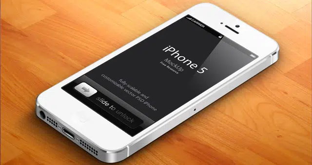 3D iPhone 5 Psd Vektör Mockup v2