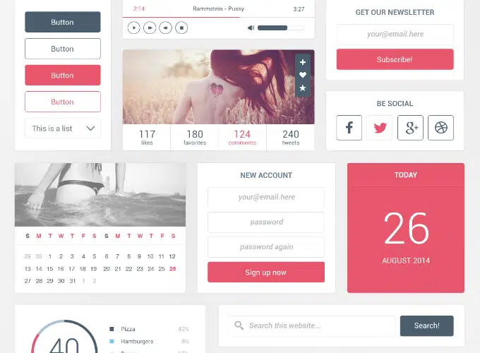 Eye Candy UI Kit ฟรี PSD