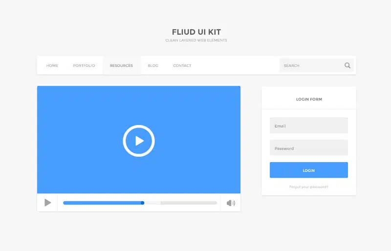 Fluid UI-Kit Kostenlose PSD