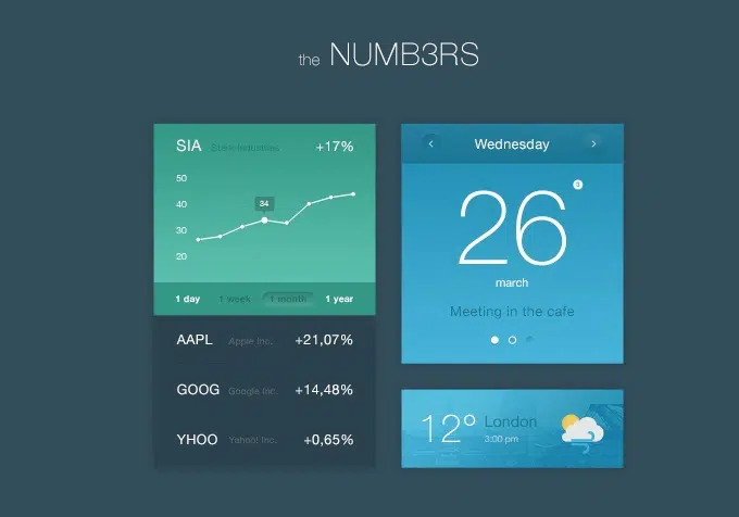 Numbers Flat UI Kit PSD Gratis