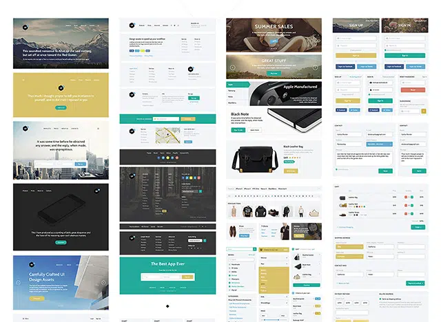 Zestaw Edge Web UI Kit Darmowy PSD