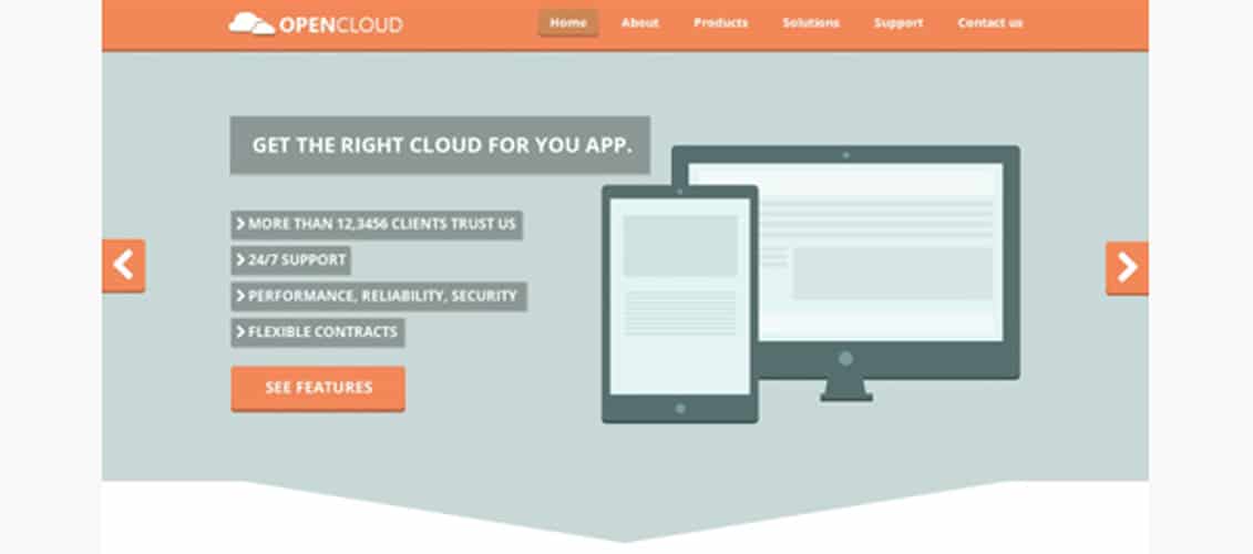 Opencloud – Template PSD Gratis