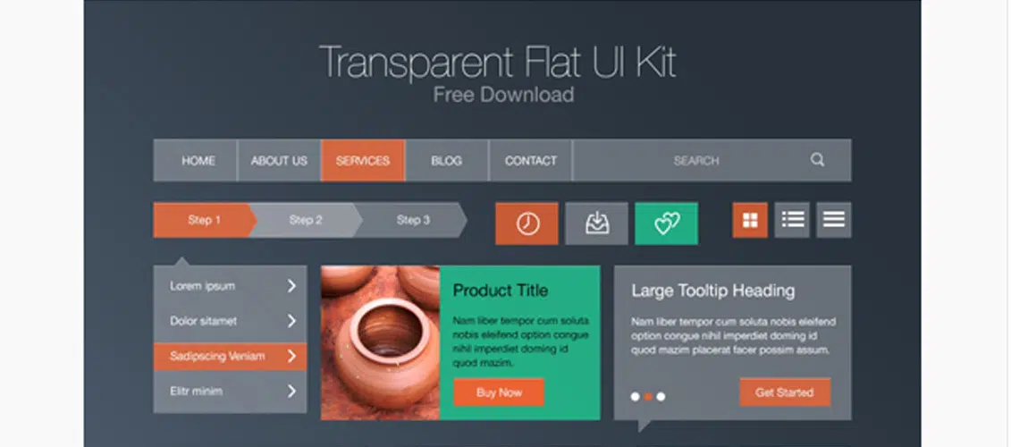 Kit d'interface utilisateur plat transparent gratuit