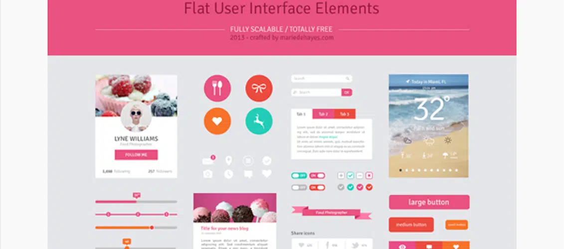 Éléments d'interface utilisateur Freebie Flat Design