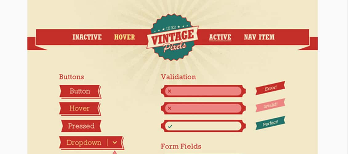 Pixels Vintage - Kit d'interface utilisateur gratuit